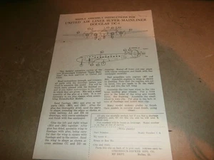 Vintage Strombeck Becker Co Anleitung Papiermodell C4 Douglas DC-4 Flugzeug - Bild 1 von 3