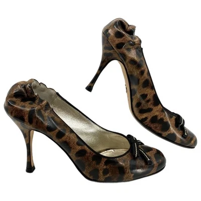 Dolce & Gabbana Marrón Negro Estampado Leopardo Lazo Acento Tacones | Talla 36.5EU Foto 1 de 4
