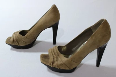 Jessica Simpson Mujer Tyga Cuero Plataforma Peep-Toe Tacones LB3 Beige EE. UU.:7  Foto 1 de 4