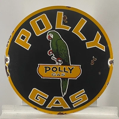 Polly Gas Enamel Sign - Ø 50cm (19.7") - Rare Vintage Advertising Collector... - Image 1 of 4