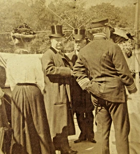 Foto Theodore Roosevelt Stereoview Dignatarios USS Algonquin Charleston SC 1902 - Imagen 1 de 5