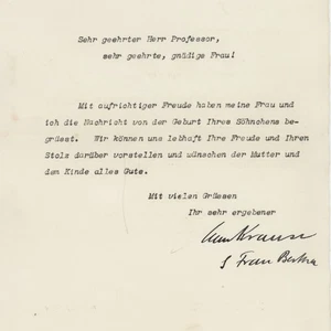 Brief des Papierunternehmers Max Krause an Leo Putz u. Frieda Blell 1915 - Picture 1 of 2