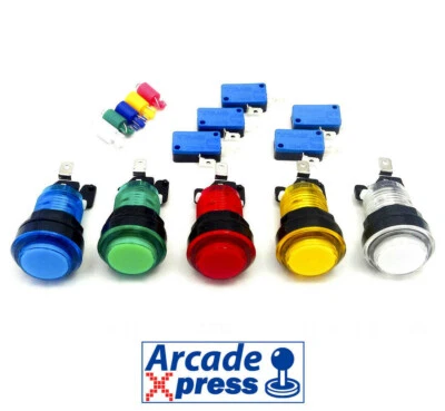 Arcade LED Button iluminated Translucid 28mm Pulsador Boton Recreativa Bartop