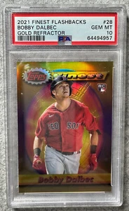 2021 Bobby Dalbec RC Topps Finest Flashbacks #28 Gold Refractor /50 PSA 10 - Picture 1 of 2