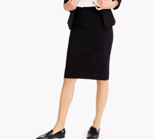 Nuevo con imperfecciones - Falda Lana Negra Lápiz J.CREW Nº 2 talla 6 - Imagen 1 de 12