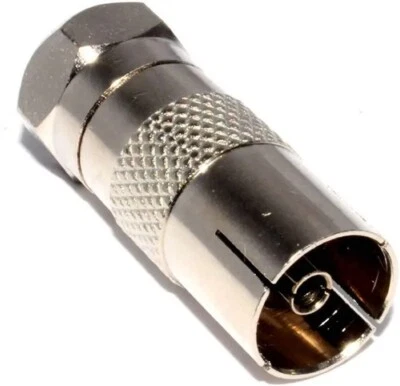 Satellite Coax Male Adapter F-Type Female to RF TV Aerial Connector Coaxial - Image 1 of 4