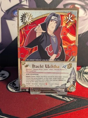 Itachi Uchiha 1511 [Dire Situation] Rare Gold Foil Text Naruto CCG TCG Cars  - Image 1 of 4