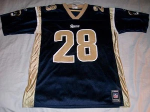 Marshall Faulk 28 St Louis Rams Blue Reebok Jersey Adult X-Large XL used - Picture 1 of 3