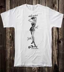 Camiseta Retro Niña Pinup De Colección Arte Glamourjamas Fredericks Hollywood Francés - Imagen 1 de 5