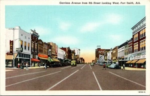 Garrison Ave. from 9th St. Looking West Fort Smith Arkansas Postcard - Picture 1 of 2