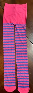 Pink & Blue Striped Tights Child Size M/L NEW - Picture 1 of 2
