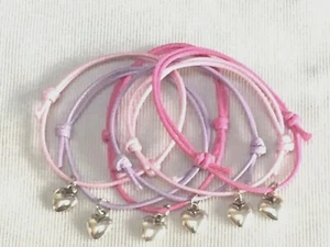 6 HEART FRIENDSHIP BRACELETS PARTY BAG FILLERS PROM, HEN PARTY, BIRTHDAY TOMBOLA - Picture 1 of 2