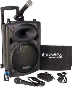 PORT10VHF-BT IBIZA Tragbarer Lautsprecher 10"/500W MAX 2 schwarz unvollständig