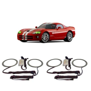 Bright Green Angel Eye Headlight Halo kit for Dodge Viper 03-10 - Picture 1 of 2