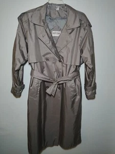 Vintage Worthington Petite Essentials Trench Coat Raincoat Brown Bronze Metallic - Picture 1 of 16