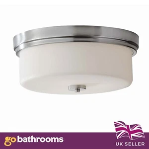 Kelly Bathroom Ceiling Light | Dimmable LED Ceiling Light White & Chrome Ø 335mm - Picture 1 of 2