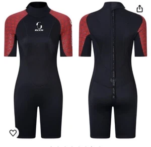 Womens Wetsuit, Surfing Diving Snorkeling, Size XS, ZCCO LS302 Back Zip Shorty - Picture 1 of 10