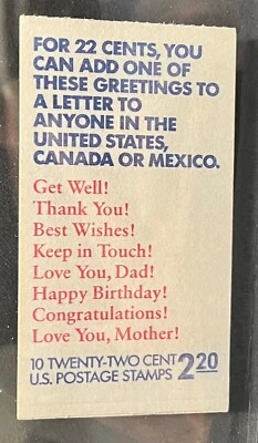 Scott 2267-70a, 29 cent, Special Occasions, Booklet Pane of 10 Unopened  - Image 1 of 2