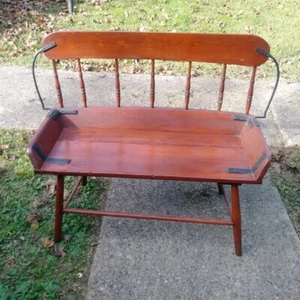Spindle Back Carriage Buggy Wagon Sleigh Bench Seat Horse Drawn Antique Wooden - Picture 1 of 10