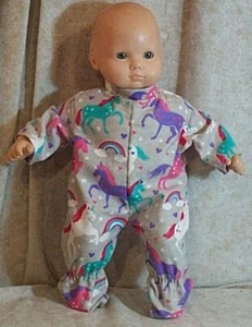 Doll Clothes Baby Made 2 Fit American Girl 15" Bitty Pajamas Unicorns Rainbows - Picture 1 of 1