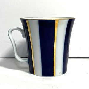 Lomonosov Russian Imperial Porcelain Cobalt Stripe Mug NO SAUCER - Picture 1 of 10