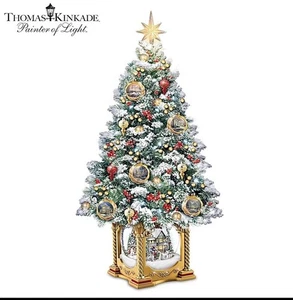 Árbol de mesa The Bradford Exchange Thomas Kinkade Snow-Kissed Holiday Memories - Imagen 1 de 14