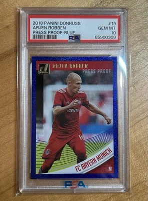 Panini Donruss Arjen Robben 2018-19/5 prueba de prensa azul PSA 10 Foto 1 de 2