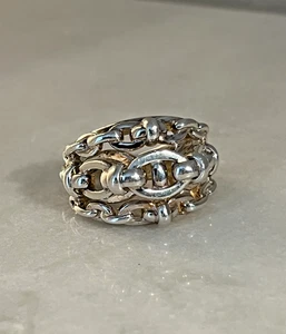 Authentic LINKS OF LONDON STERLING SILVER BRITLINES COCKTAIL RING SIZE 6 - Picture 1 of 2