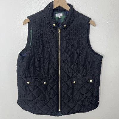 Crown & Ivy • Chaleco acolchado negro talla grande con cremallera con bolsillos a presión talla XXL Foto 1 de 4