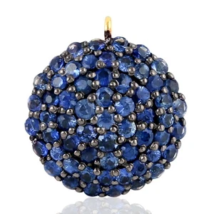 Blue Sapphire Pendant For Women 925 Sterling Silver Handmade Vintage Jewelry - Picture 1 of 6