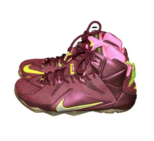 Nike Lebron 12 Double Helix Burgundy Mens Size 8.5 Sneakers 684593-607 - Picture 1 of 5
