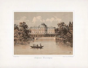 1870 Castillo Monrepos Ludwigsburg Castillo de placer Litografía favorita Stieler - Imagen 1 de 1