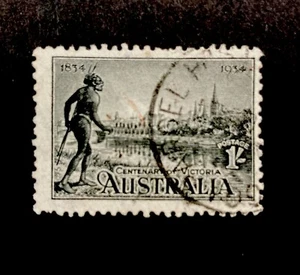 AUSTRALIA GV SG149a, 1s black, USED. Cat £30. PERF 11½ - Picture 1 of 2