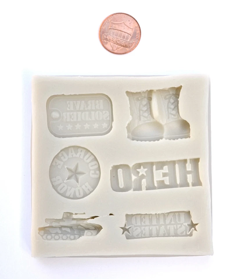 MOLDE VARIEDAD MILITAR Decoración de Pasteles del Ejército, Molde de Fondant, Molde de Héroe Tanque Botas Foto 1 de 2