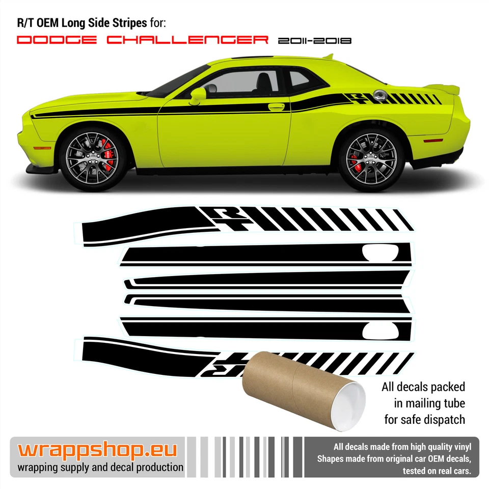 Rayas laterales largas RT para Dodge Challenger 2011-2024 Foto 1 de 4