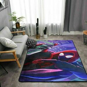 Miles Morales Spiderman Area Rug Fluffy Rug Bedroom Living Room Floor Mat Carpet