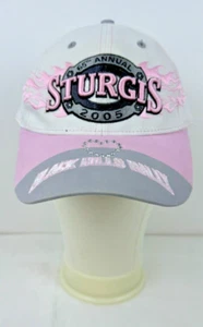 Sturgis Motorcycle Rally Hat Cap 65th Anniversary 2005 Black Hills Pink & White - Picture 1 of 8