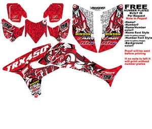 TRX450R Graphics 06-07 DFR Logo Bomber Red Sides Fenders Honda TRX 450R ATV - Picture 1 of 3