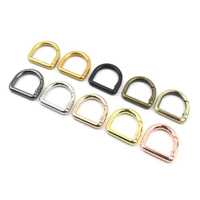 D Ring Carabiner Clip Push Door Spring Hook Spring  connection Ring 12 20 22mm - Image 1 of 4
