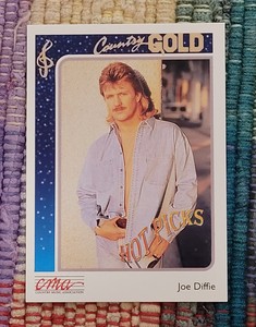 JOE DIFFIE #6. GOLD FOIL LETTERING. 1992 CMA COUNTRY GOLD TRADING CARD