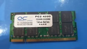 1GB OCZ 4200 sodimm DDRII RAM MEMORY PC2 DDR2 Laptop HP DELL - Picture 1 of 2