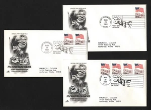 OPC X3 1991 US Art Craft 29c bandera sobre Rushmore FDC Sc#2523 43984 - Imagen 1 de 1