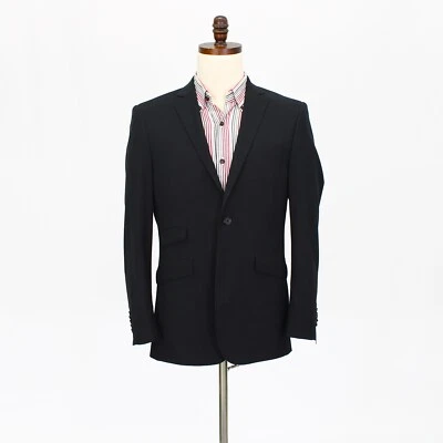 Jaqueta blazer English Laundry 38R preta esporte poliéster sólido 2B - Imagem 1 de 4