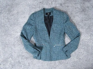H&M Jacken Damen 2 Blazer Metallic Blau Langarm Arbeit Büro Business - Bild 1 von 9
