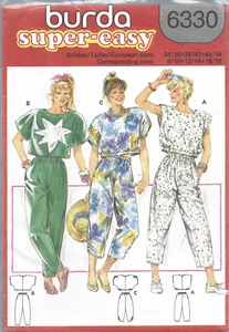 Burda Super Easy Pattern #6330-Top & Pants in Sizes 8/10- 12/14- 16/18 - Picture 1 of 1