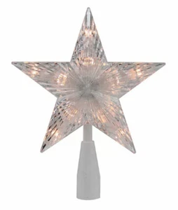 Northlight 7" Traditional 5-Point Star Christmas Tree Topper - Clear Lights - Picture 1 of 2