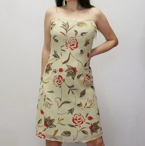 Vintage 80s Rare Designer OMO Norma Kamali Floral Slip Dress - Picture 1 of 6