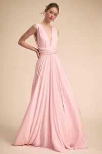 BHLDN x Twobirds Ginger Convertible Maxi Dress Sz A Pink - Picture 1 of 4