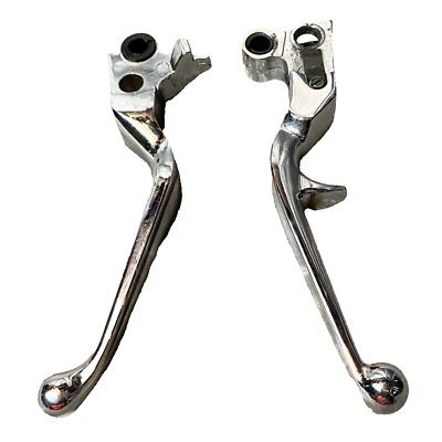 Aftermarket Chrome Clutch & Brake Levers for Harley-Davidson Models - Image 1 of 4
