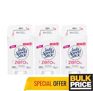 Lady Speed Stick Zero Rose Petals Deodorant Stick Alu-Free 40g 3-Pack Bulk Deal - Picture 1 of 6